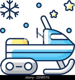 Snowmobile RGB color icon Stock Vector