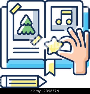 Scrapbook RGB color icon Stock Vector