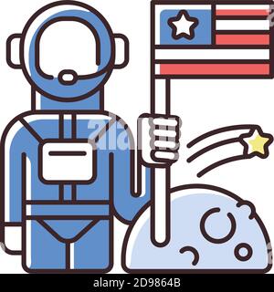 Space exploration RGB color icon Stock Vector