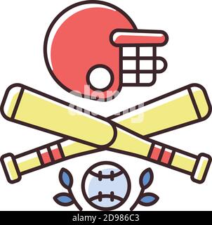Baseball RGB color icon Stock Vector