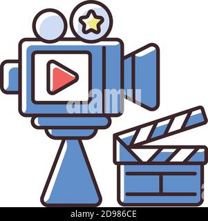 Cinema industry RGB color icon Stock Vector