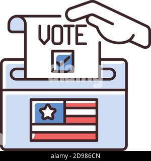Ballot drop box RGB color icon Stock Vector