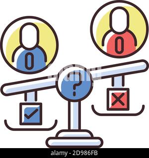 Swing vote RGB color icon Stock Vector