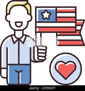 Patriotism RGB color icon Stock Vector