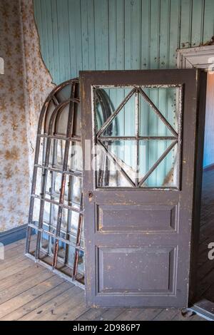 Old door and windows to be renovated Stock Photo