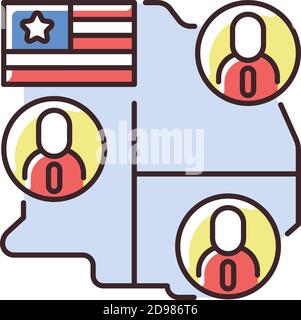 Electoral college RGB color icon Stock Vector