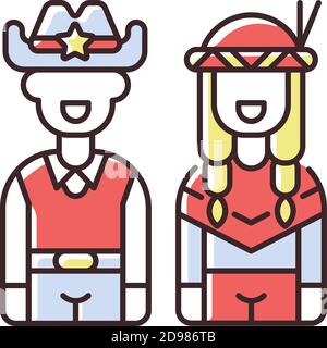 Wild West RGB color icon Stock Vector