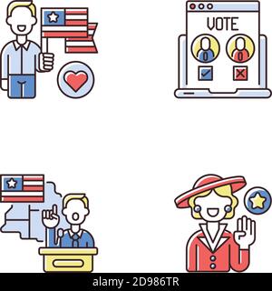 United States RGB color icons set Stock Vector