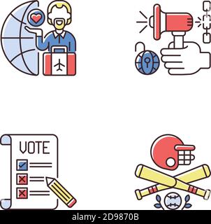 United States RGB color icons set Stock Vector