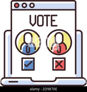 Online voting RGB color icon Stock Vector