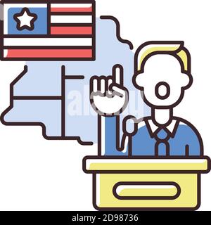 Campaign trail RGB color icon Stock Vector