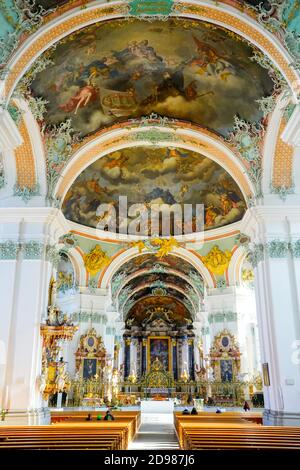 Inside Cathedral of St.Gallen (former Benedictine Abbey of St. Gall) UNESCO World Heritage Site, Switzerland. Stock Photo