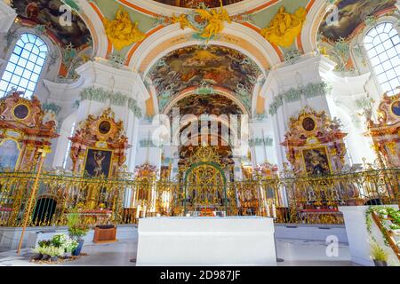 Inside Cathedral of St.Gallen (former Benedictine Abbey of St. Gall) UNESCO World Heritage Site, Switzerland. Stock Photo