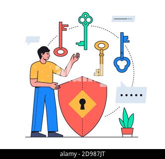 Password protection - modern flat design style illustration Stock Vector