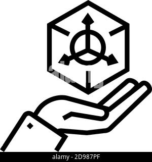3d modeling line icon vector illustration sign Stock Vector