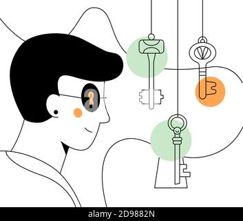 Password protection - modern flat design style illustration Stock Vector