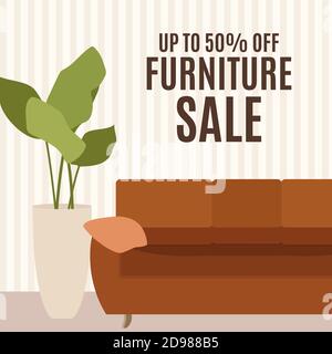 Furniture Sale Template Background. Vector Illustration EPS10 Stock Vector