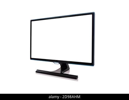 Computer monitor or TV set isolated on white . Stock Photo