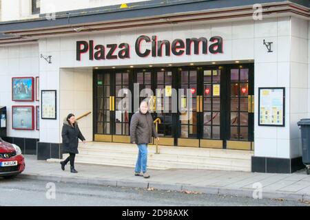 Dorchester, Dorset, UK.  3rd November 2020.  The Plaza Cinema at Dorchester in Dorset before it has to close on Thursday for the new Covid-19 lockdown.  Picture Credit: Graham Hunt/Alamy Live News Stock Photo