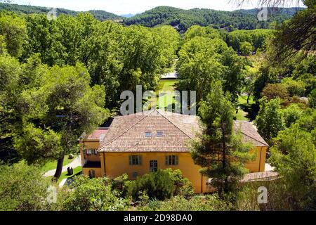 The castle in the village of Le Tholonet near Aix-en-Provence, France Stock Photo