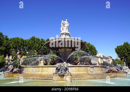 The fountain 'La Rotonde' in Aix-en-Provence, France Stock Photo