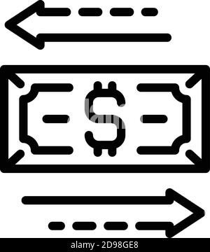 Dollar conversion icon. Outline dollar conversion vector icon for web design isolated on white background Stock Vector