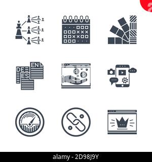 Seo and web opimization icons set Stock Vector