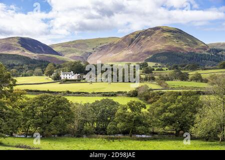 Godferhead Farmhouse lying below Loweswater Fell in the English Lake District near Loweswater, Cumbria UK Stock Photo
