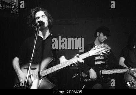 Andrew Sherriff, Simon Rowe, Russell Barrett and Stephen Patman of  alternative rock group Chapterhouse, at The Wellhead Inn, Wendover, UK, 06/04/91. Stock Photo