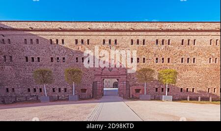 Ramparts as seen from inside of Ehrenbreitstein fortress, Koblenz, Upper Middle Rhine Valley (UNESCO World Heritage List, 2002), Rhineland-Palatinate, Stock Photo