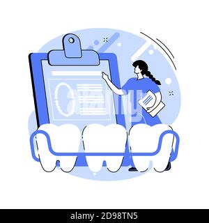 Dental tooth plate abstract concept vector illustration. Stock Vector