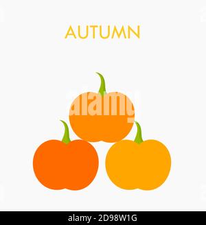 Autumn pumpkins stack. Vector illustration Stock Vector