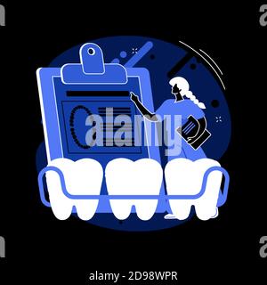 Dental tooth plate abstract concept vector illustration. Stock Vector