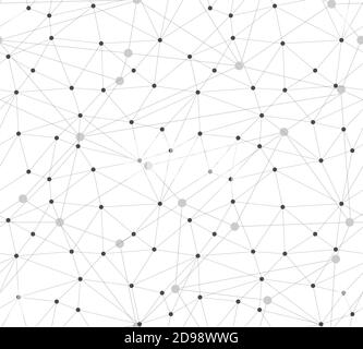 Communication dots and lines Seamless Pattern. Polygonal background, technology design Vector illustration Stock Vector