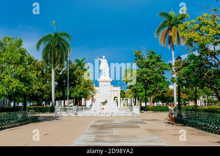 Statue of Jose Martí, cuban revolutionary and intellectual, in Jose Martí park. Cienfuegos, Cuba, Latin America and the Caribbean Stock Photo