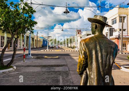 Bronze statue of Benny Moré in Cienfuegos' Prado street. Cienfuegos, Cuba, Latin America and the Caribbean Stock Photo