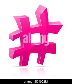 icon hashtag mark sign graphic elements for design vector illustration isolated on white background Stock Vector