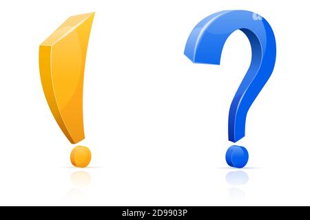 icon exclamation and question mark sign graphic elements for design vector illustration isolated on white background Stock Vector