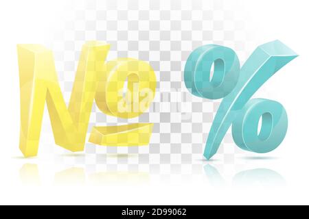 icon number and percentage mark sign graphic elements for design vector illustration isolated on transparent background Stock Vector