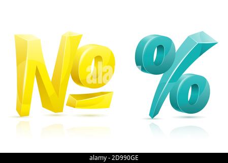 icon number and percentage mark sign graphic elements for design vector illustration isolated on white background Stock Vector