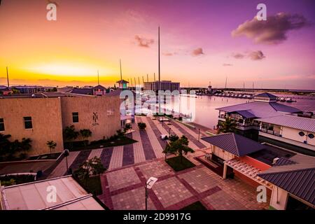 Sunrise at Marina 'Las Morlas'. Varadero, Cárdenas, Matanzas, Cuba, Latin America and the Caribbean Stock Photo