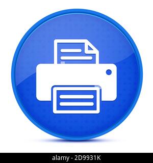 Printer aesthetic glossy blue round button abstract illustration Stock Photo