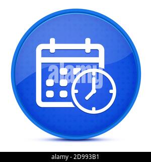 Appointment date calendar aesthetic glossy blue round button abstract illustration Stock Photo
