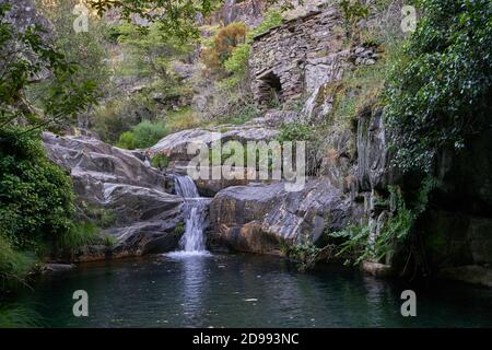 Drave waterfall cascata in Arouca Serra da Freita, Portugal Stock Photo