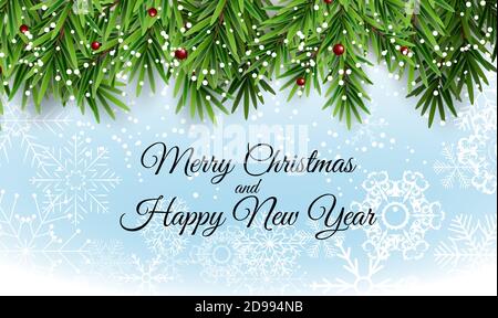 Holiday New Year and Merry Christmas Background.  Illustration Stock Photo