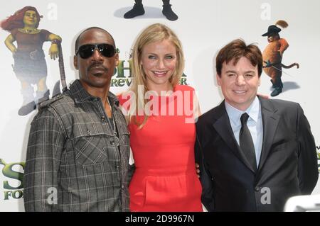 Cameron Diaz, Mike Myers and Eddie Murphy  arrives at the premier Shrek Forever After' at Gibson Amphitheatre on May 16, 2010 in Universal City, Calif Stock Photo