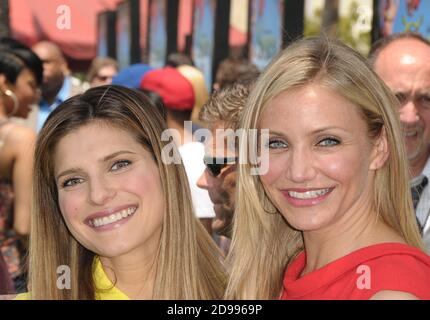 Cameron Diaz and Lake Bell arrives at the premier Shrek Forever After' at Gibson Amphitheatre on May 16, 2010 in Universal City, California. Stock Photo