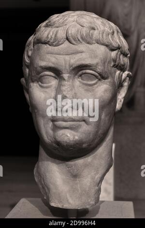 Marcus Antonius (83-30 BC). Roman general and politician of the Republic period. Bust. 42-31 BC. Marble. ( Madrid, National Archaeological Museum, Spanish Spain,) Stock Photo