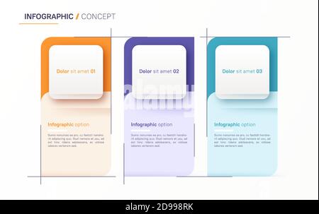 Vector infographic design template. Three options, steps, levels Stock Vector