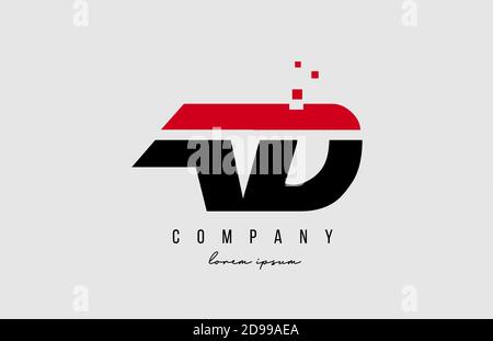ad a d alphabet letter logo combination in red and black color. Creative icon design for business and company Stock Vector